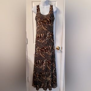 Anthropology Sheer Chiffon Animal Print Reversible Maxi Dress 🐆 2in1!